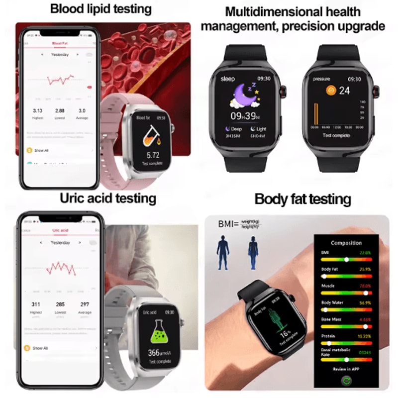 VitaSense Pro AI Health Smartwatch ECG PPG Blood Pressure Uric Acid Monitor 15