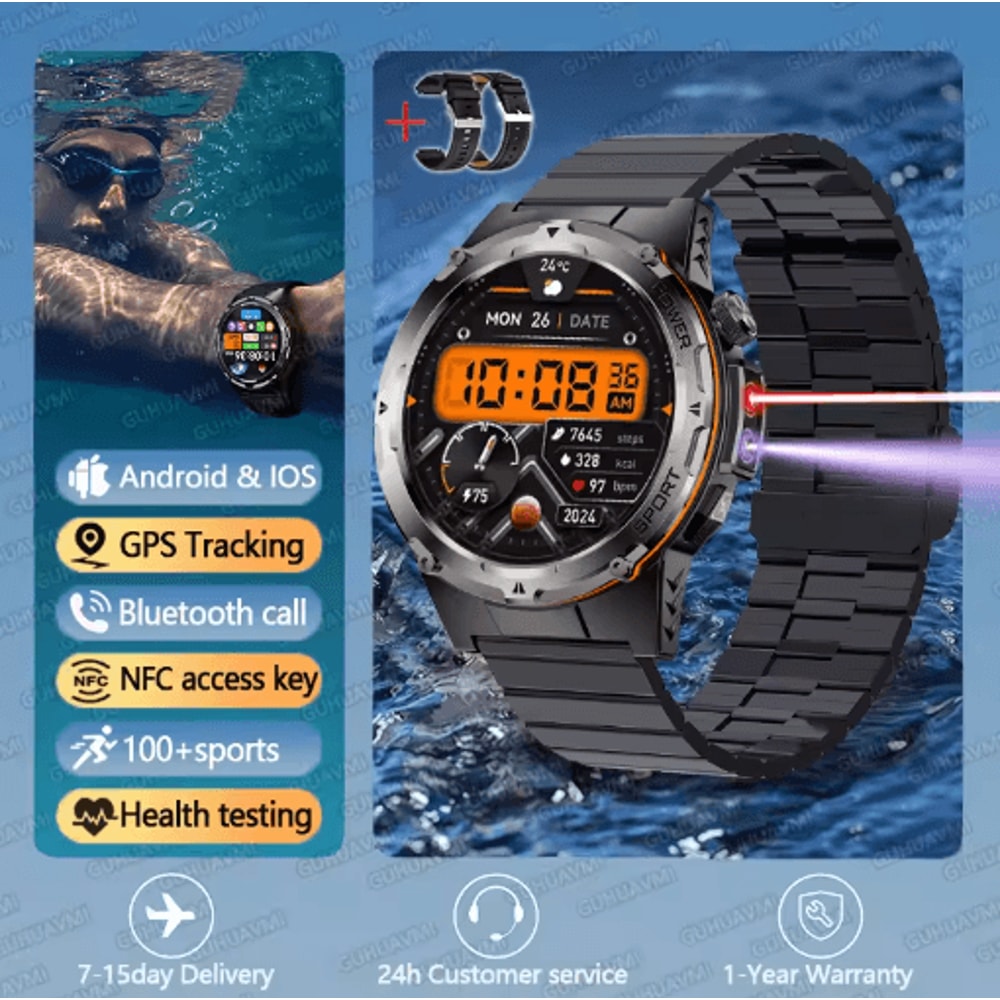 TRex 3 Tactical GPS Smartwatch Military Rugged NFC Call Waterproof Watch 1