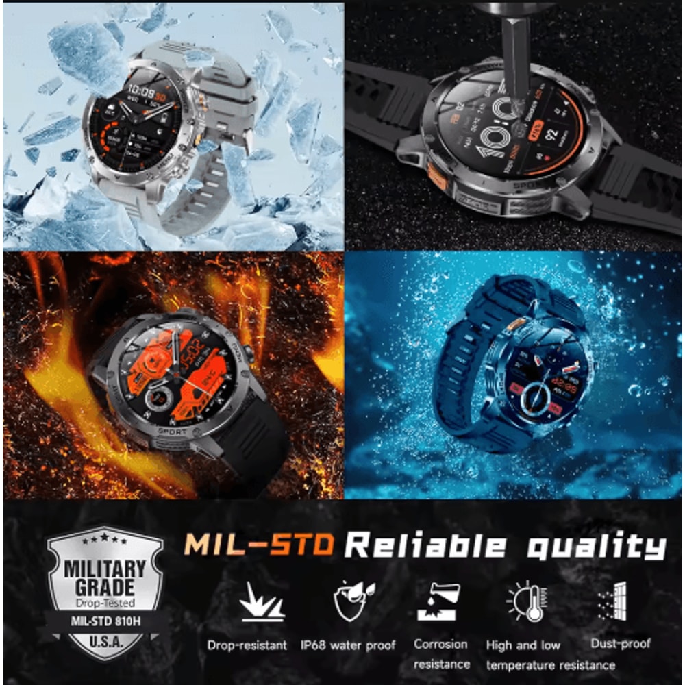 PowerTrack X1 AMOLED GPS Smartwatch 1000mAh NFC Bluetooth Call Fitness Watch 10