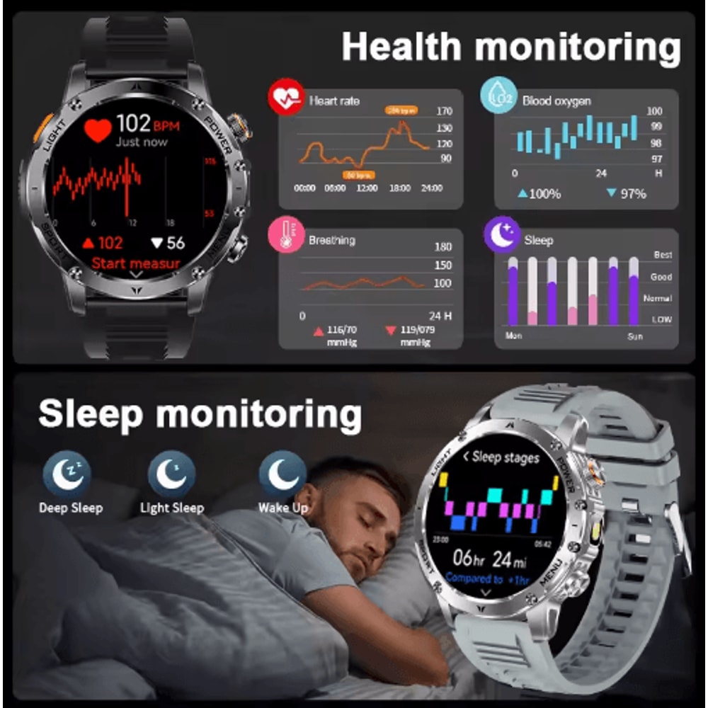 PowerTrack X1 AMOLED GPS Smartwatch 1000mAh NFC Bluetooth Call Fitness Watch 11