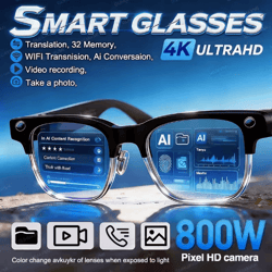visionpro ai smart glasses – 800w camera bluetooth call & real-time translation sunglasses