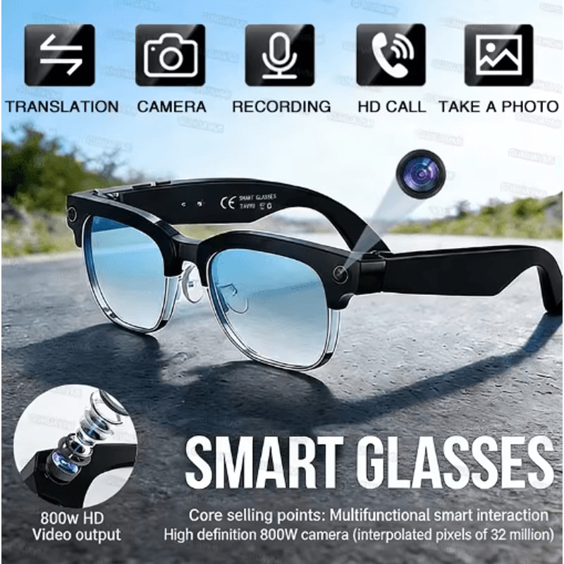 VisionPro AI Smart Glasses 800W Camera Bluetooth Call RealTime Translation Sunglasses 2