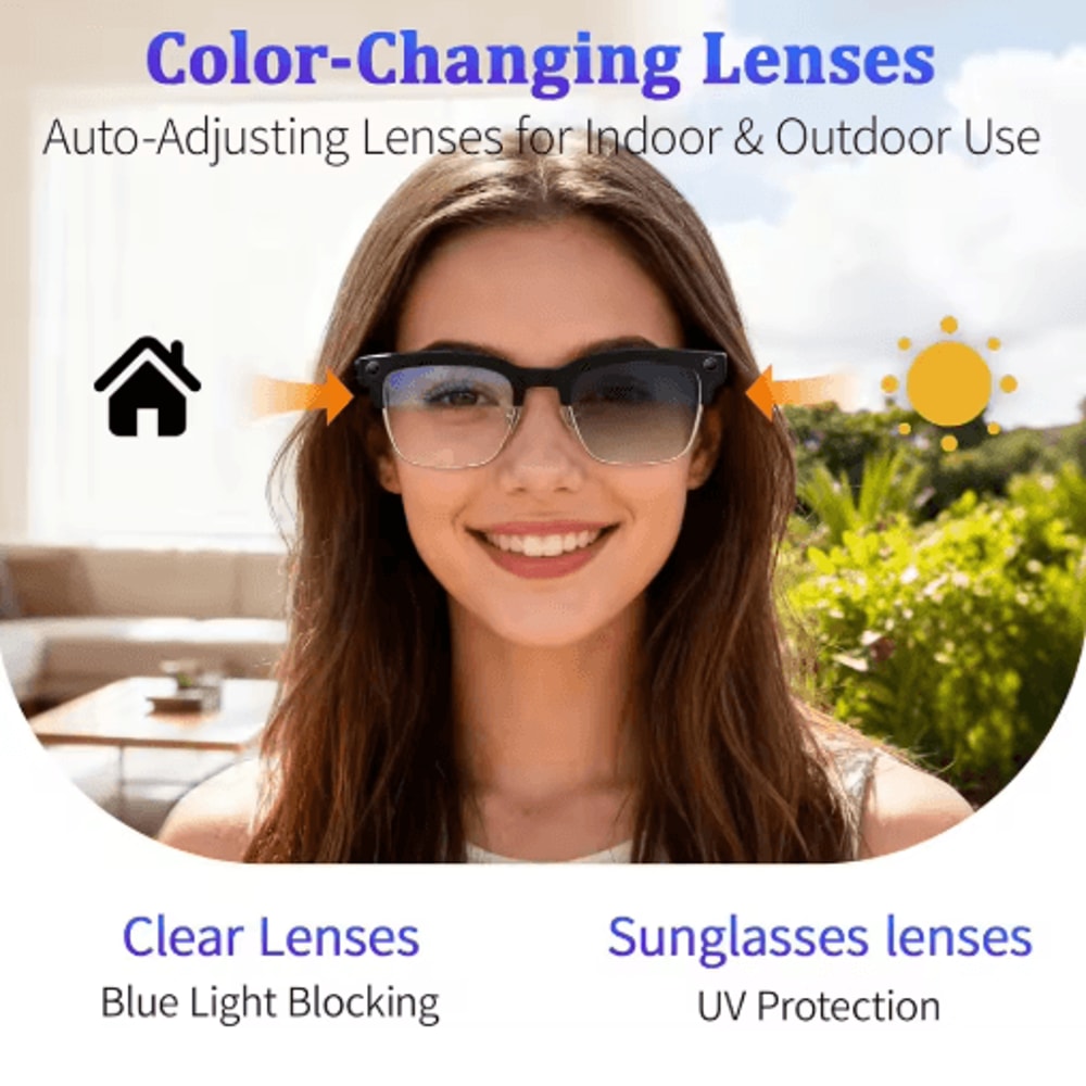 VisionPro AI Smart Glasses 800W Camera Bluetooth Call RealTime Translation Sunglasses 6