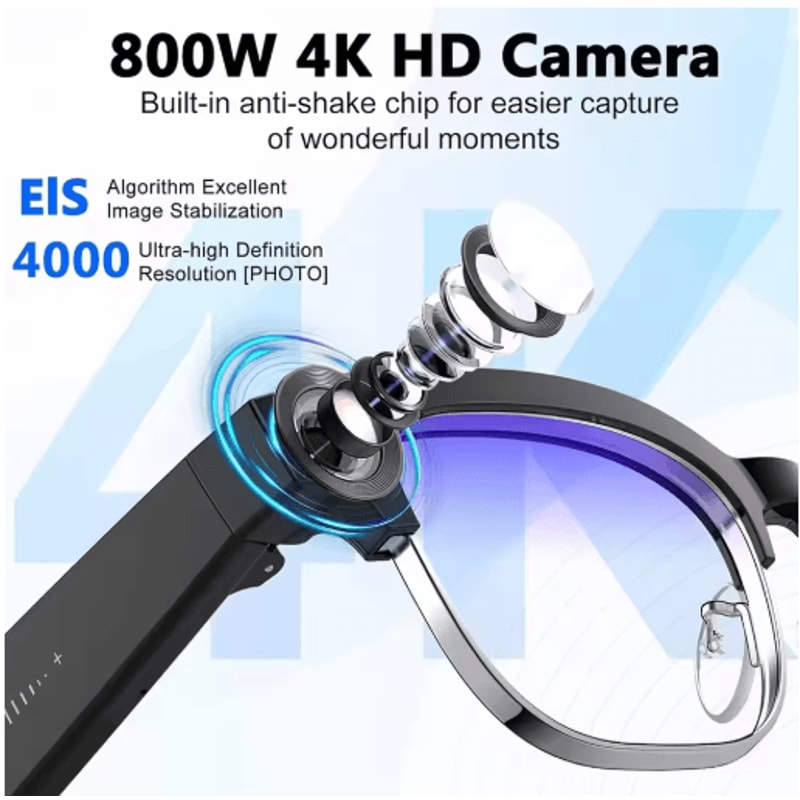 VisionPro AI Smart Glasses 800W Camera Bluetooth Call RealTime Translation Sunglasses 9