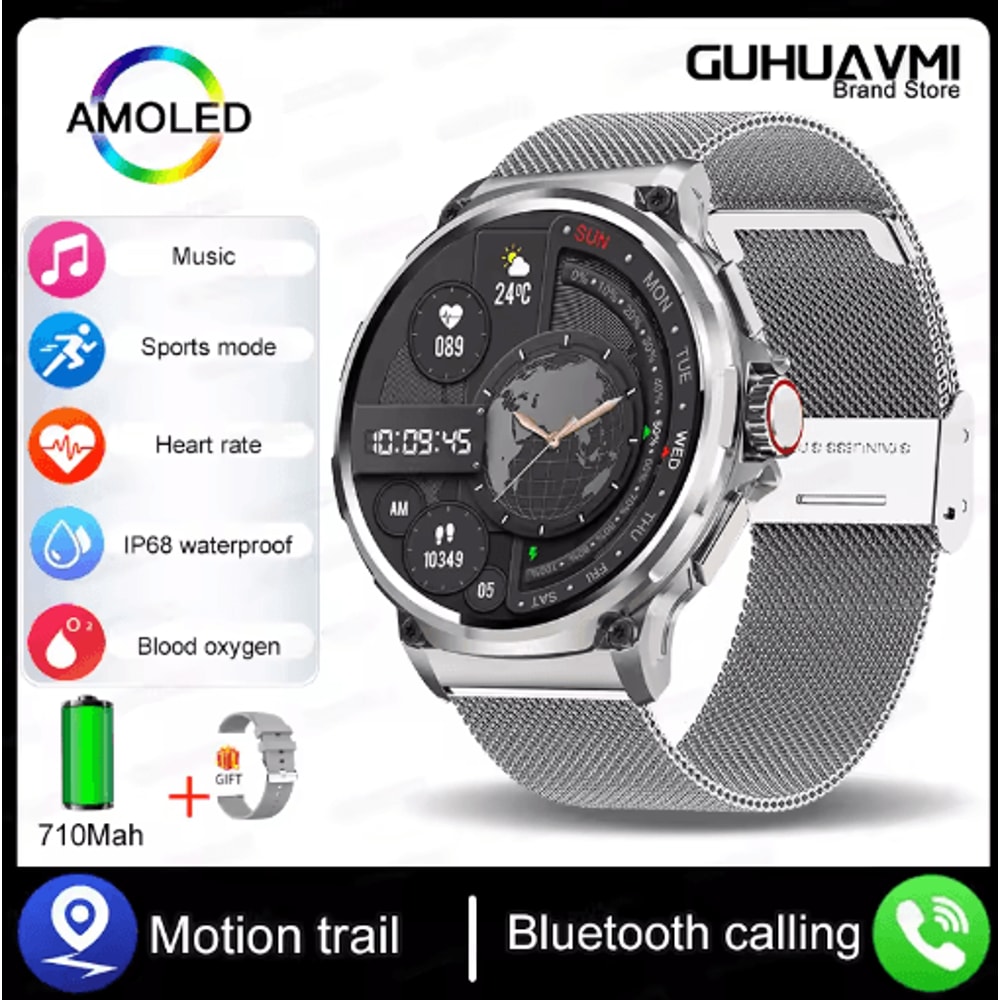 UltraFit Pro 185 AMOLED GPS Smartwatch 710mAh Bluetooth Call Waterproof Fitness Watch 3