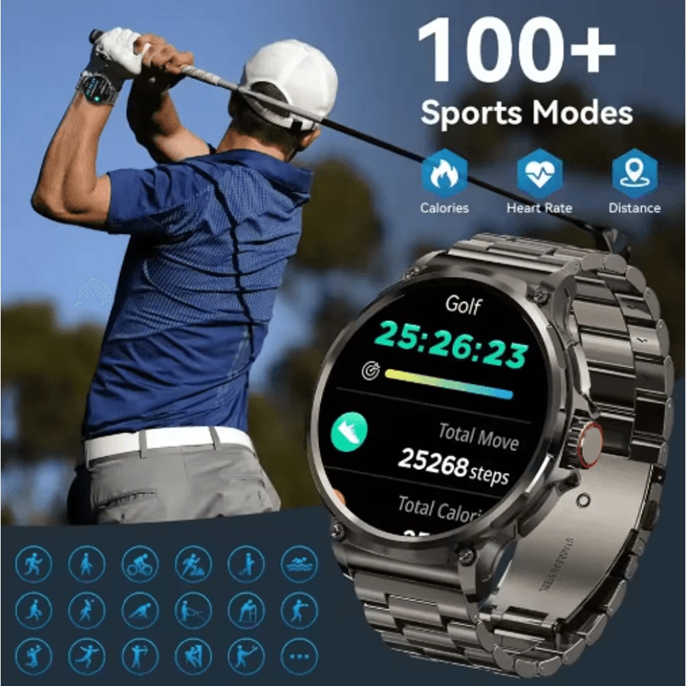 UltraFit Pro 185 AMOLED GPS Smartwatch 710mAh Bluetooth Call Waterproof Fitness Watch 7