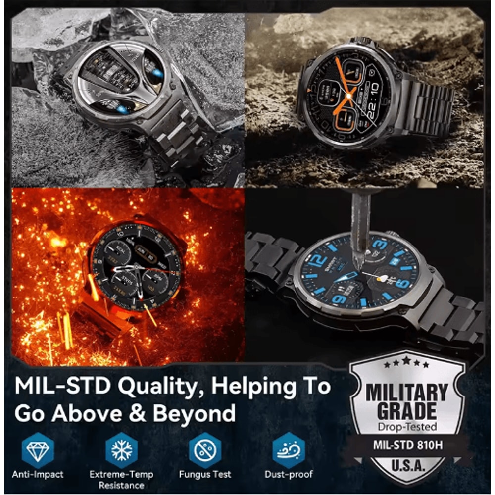 UltraFit Pro 185 AMOLED GPS Smartwatch 710mAh Bluetooth Call Waterproof Fitness Watch 0