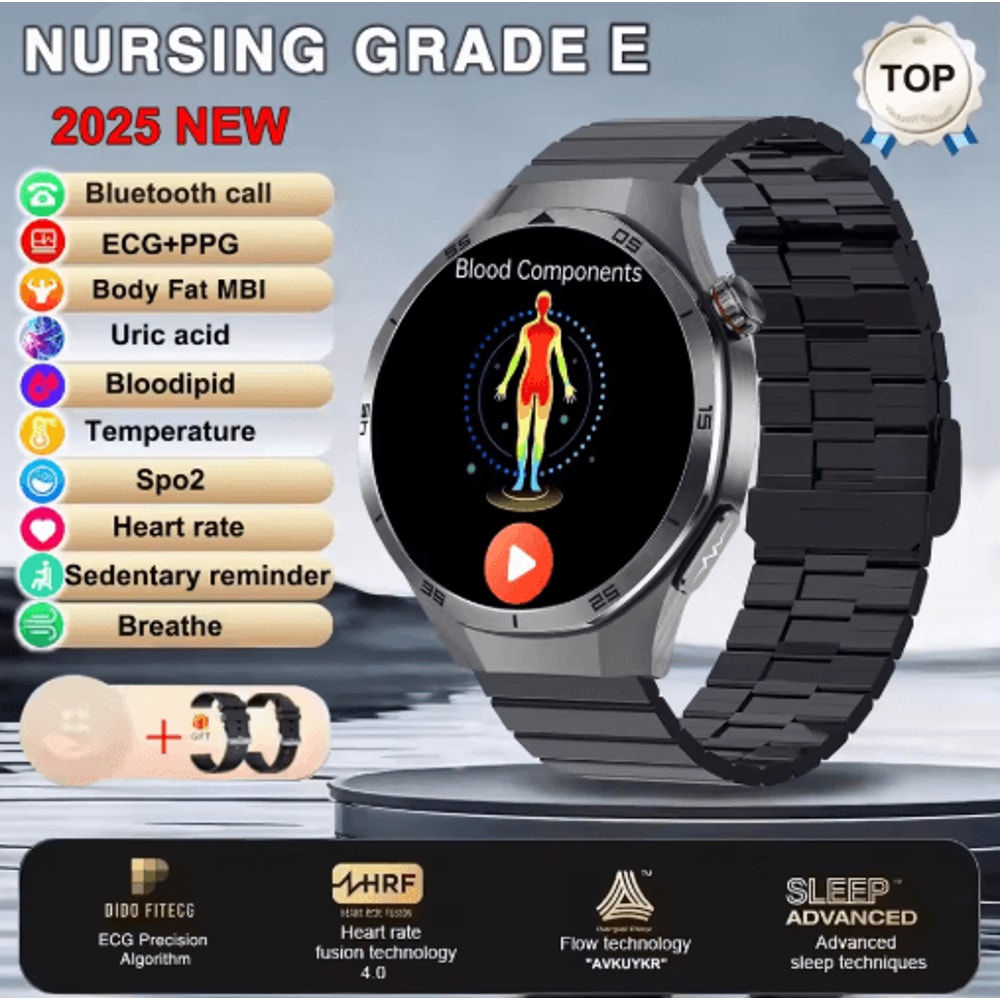 HealthGuard Pro AI Smartwatch ECG PPG Blood Pressure Uric Acid Monitor 1
