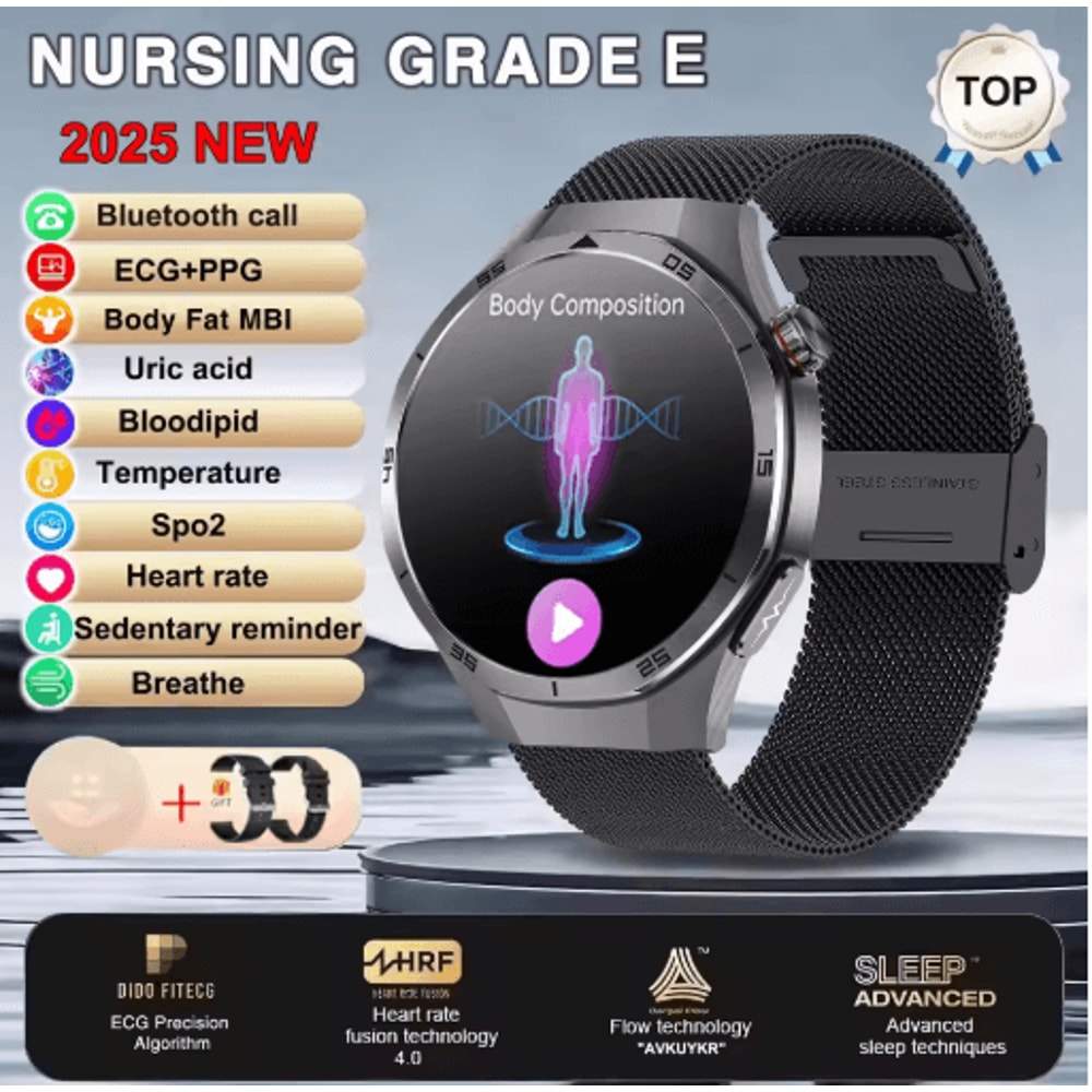 HealthGuard Pro AI Smartwatch ECG PPG Blood Pressure Uric Acid Monitor 3