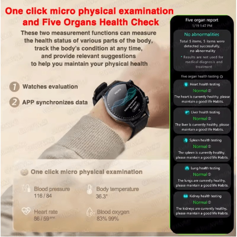 PulseGuard AI Health Smartwatch ECG PPG Blood Pressure Uric Acid Monitor 10