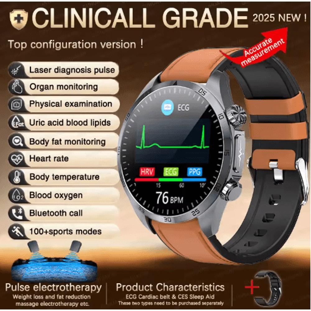 PulseGuard AI Health Smartwatch ECG PPG Blood Pressure Uric Acid Monitor 5