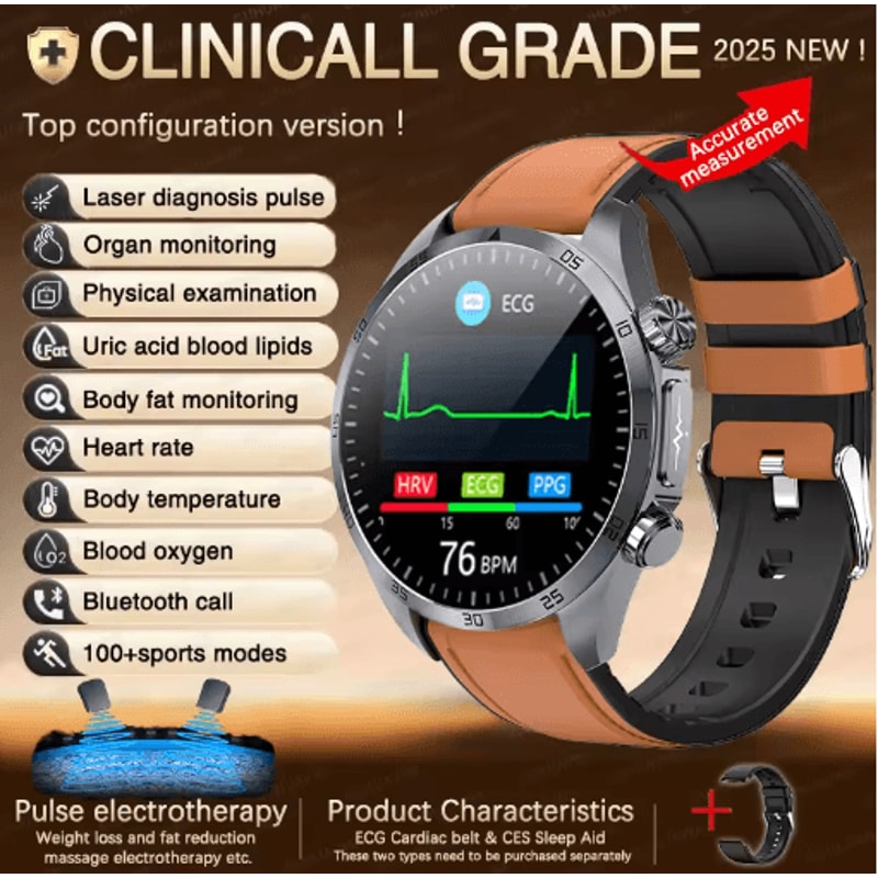 PulseGuard AI Health Smartwatch ECG PPG Blood Pressure Uric Acid Monitor 5