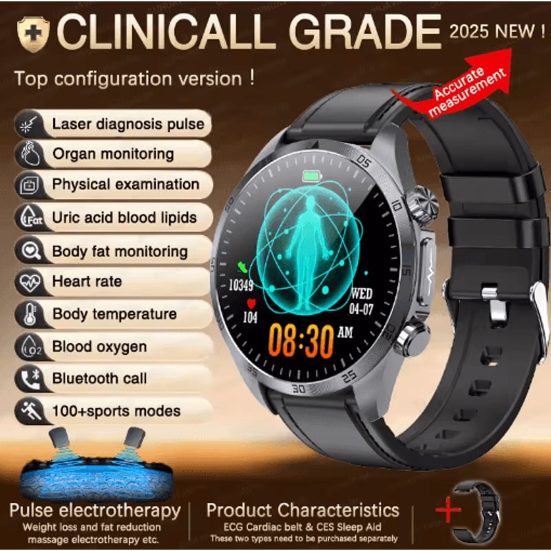 PulseGuard AI Health Smartwatch ECG PPG Blood Pressure Uric Acid Monitor 6