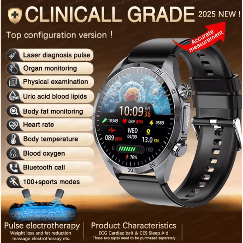 PulseGuard AI Health Smartwatch ECG PPG Blood Pressure Uric Acid Monitor 8