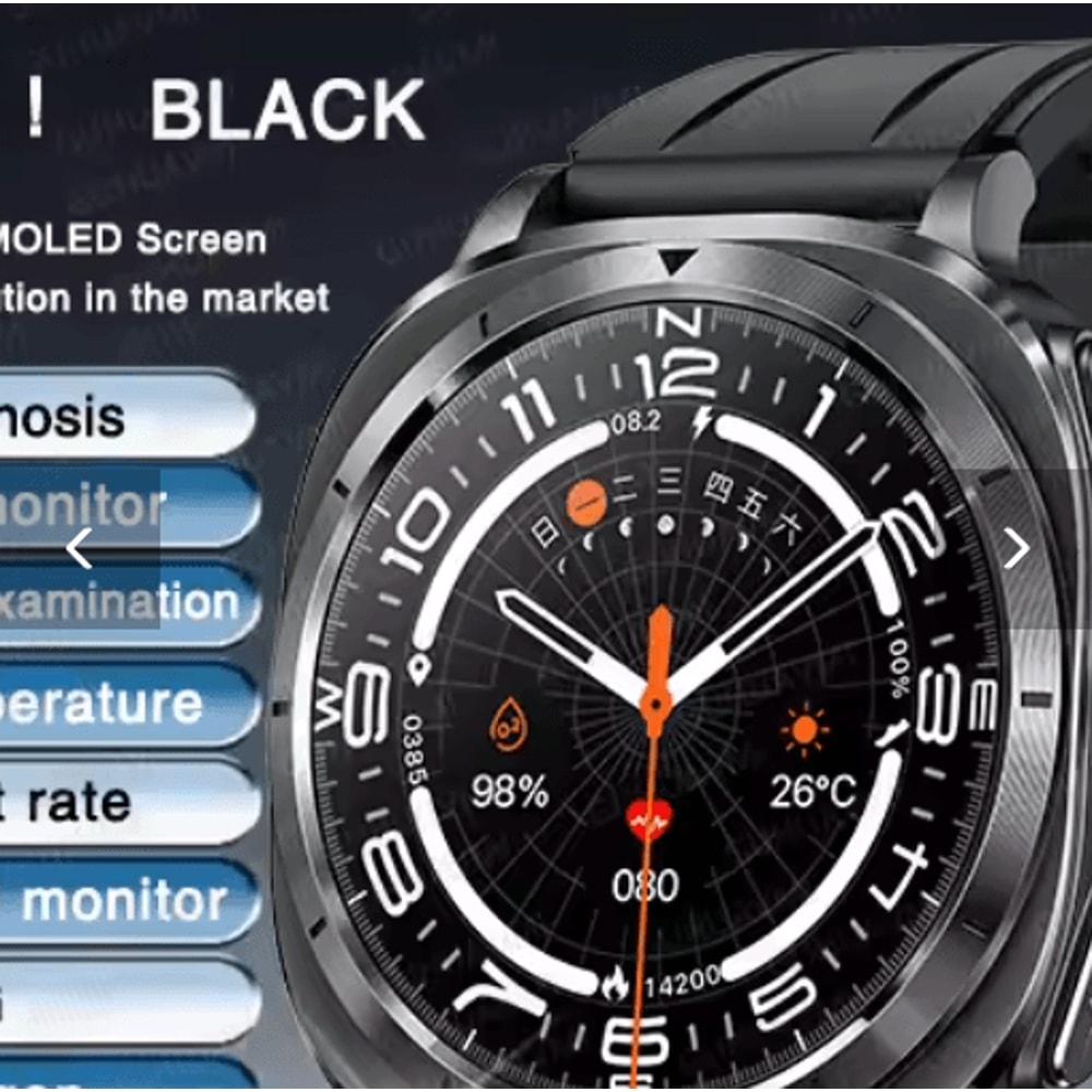 VitaPulse AI Laser Health Smartwatch ECG PPG Blood Pressure Body Analysis Watch 7