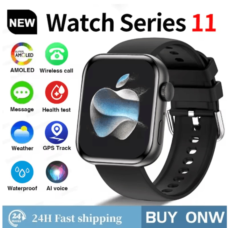 Global S11 AMOLED GPS Smartwatch Bluetooth Call Waterproof Fitness Watch For IOS Android 16