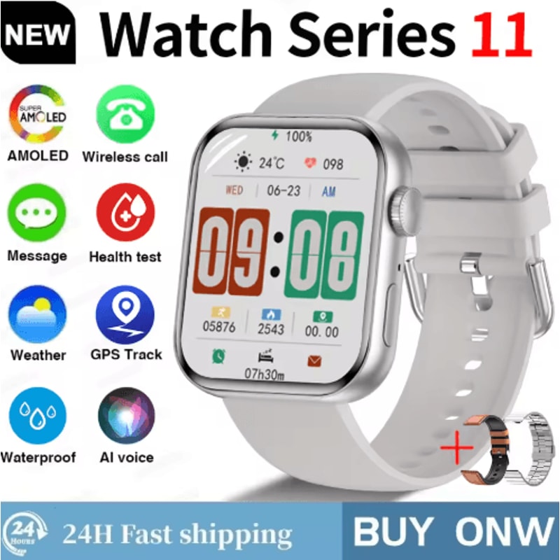 Global S11 AMOLED GPS Smartwatch Bluetooth Call Waterproof Fitness Watch For IOS Android 3