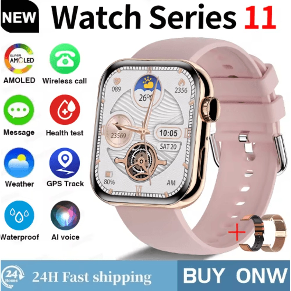 Global S11 AMOLED GPS Smartwatch Bluetooth Call Waterproof Fitness Watch For IOS Android 8
