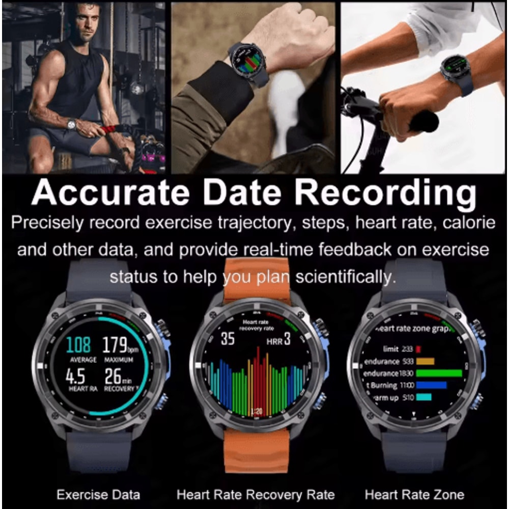 TrailMaster Pro GPS Smartwatch 10ATM Military Outdoor Watch With Offline Maps 1000mAh Battery 7