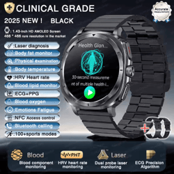 biotrack ai health smartwatch ecg ppg blood pressure & full body analysis watch
