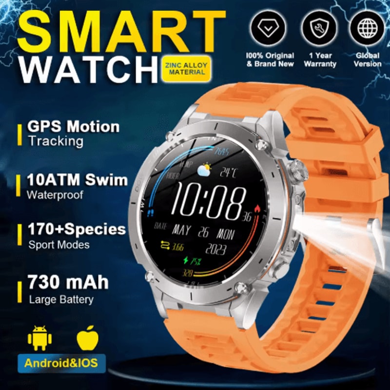Stratos 4 Rugged GPS Smartwatch AMOLED Outdoor Watch With Compass Altimeter Flashlight 11