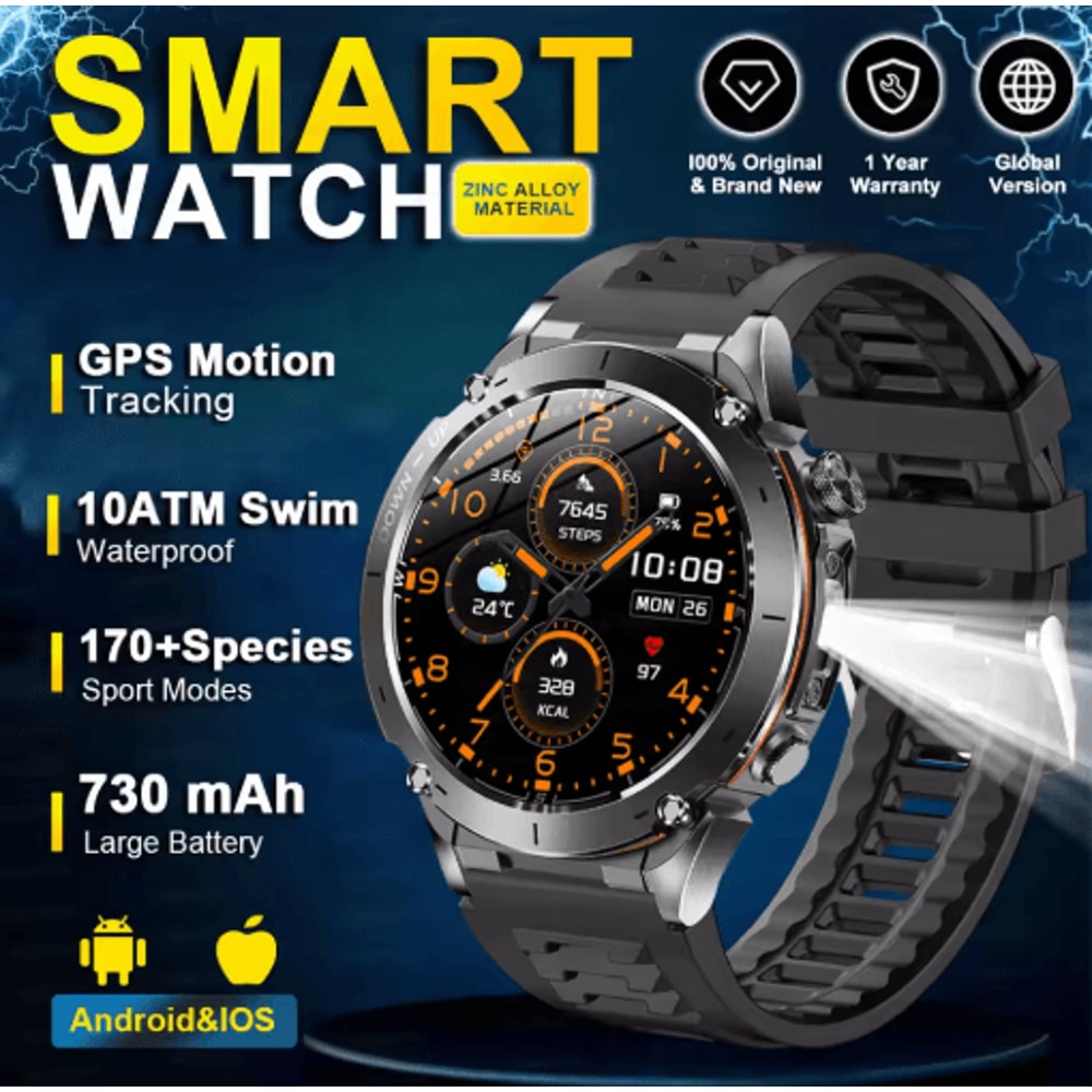 Stratos 4 Rugged GPS Smartwatch AMOLED Outdoor Watch With Compass Altimeter Flashlight 14