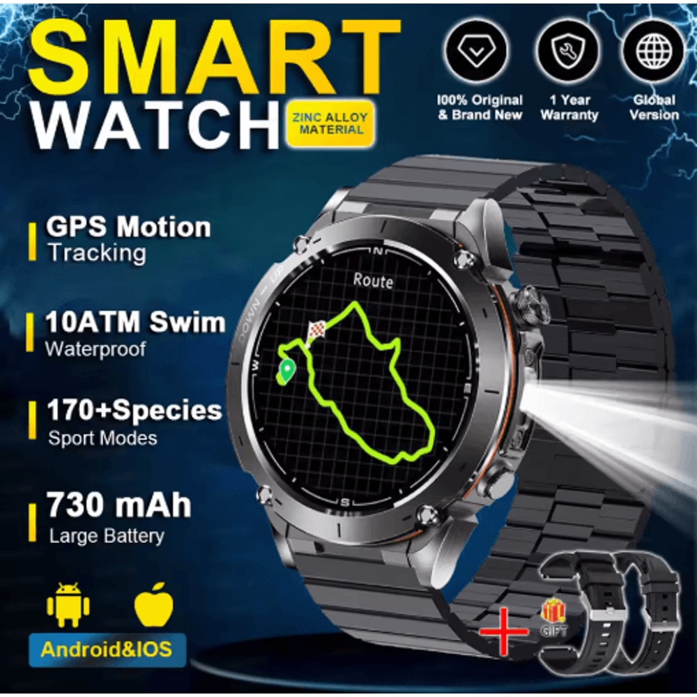 Stratos 4 Rugged GPS Smartwatch AMOLED Outdoor Watch With Compass Altimeter Flashlight 3