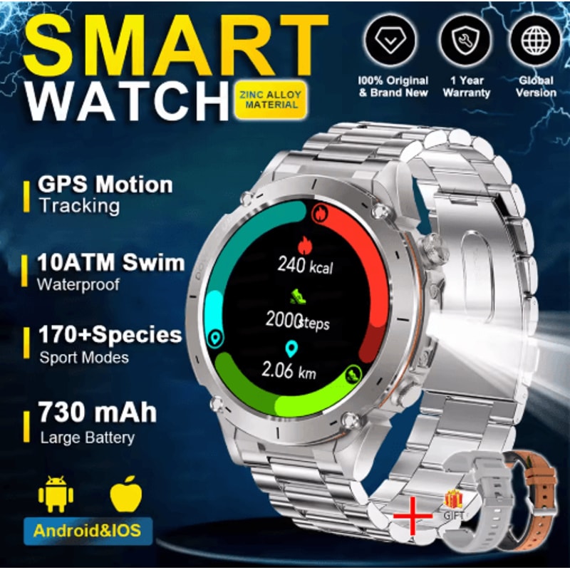 Stratos 4 Rugged GPS Smartwatch AMOLED Outdoor Watch With Compass Altimeter Flashlight 4
