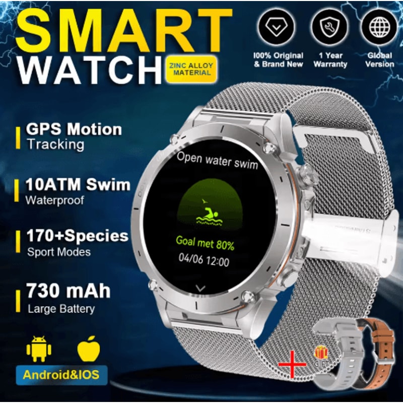 Stratos 4 Rugged GPS Smartwatch AMOLED Outdoor Watch With Compass Altimeter Flashlight 6