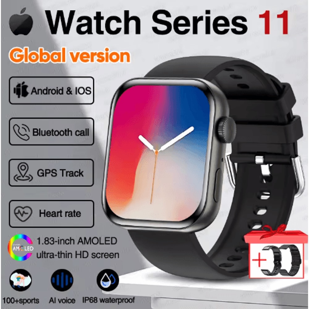 Series 11 Pro AMOLED GPS Smartwatch Bluetooth Call Waterproof Fitness Watch For IOS Android 4
