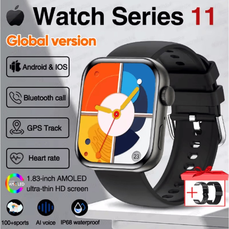 Series 11 Pro AMOLED GPS Smartwatch Bluetooth Call Waterproof Fitness Watch For IOS Android 10
