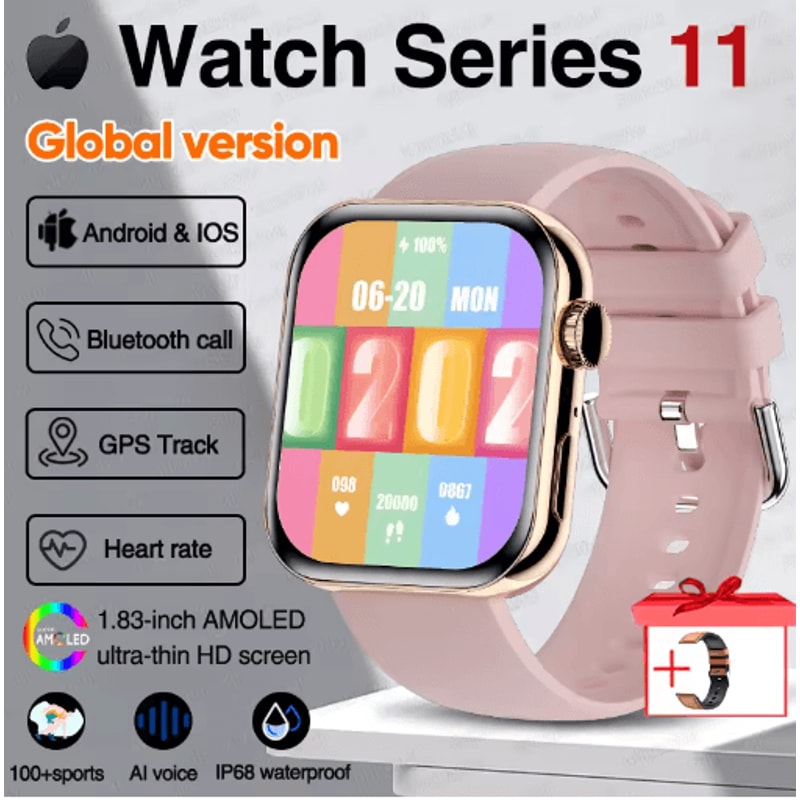Series 11 Pro AMOLED GPS Smartwatch Bluetooth Call Waterproof Fitness Watch For IOS Android 11