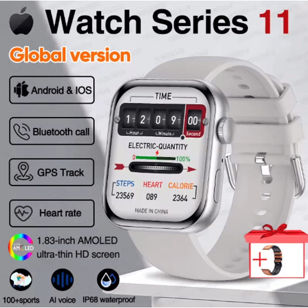 Series 11 Pro AMOLED GPS Smartwatch Bluetooth Call Waterproof Fitness Watch For IOS Android 12