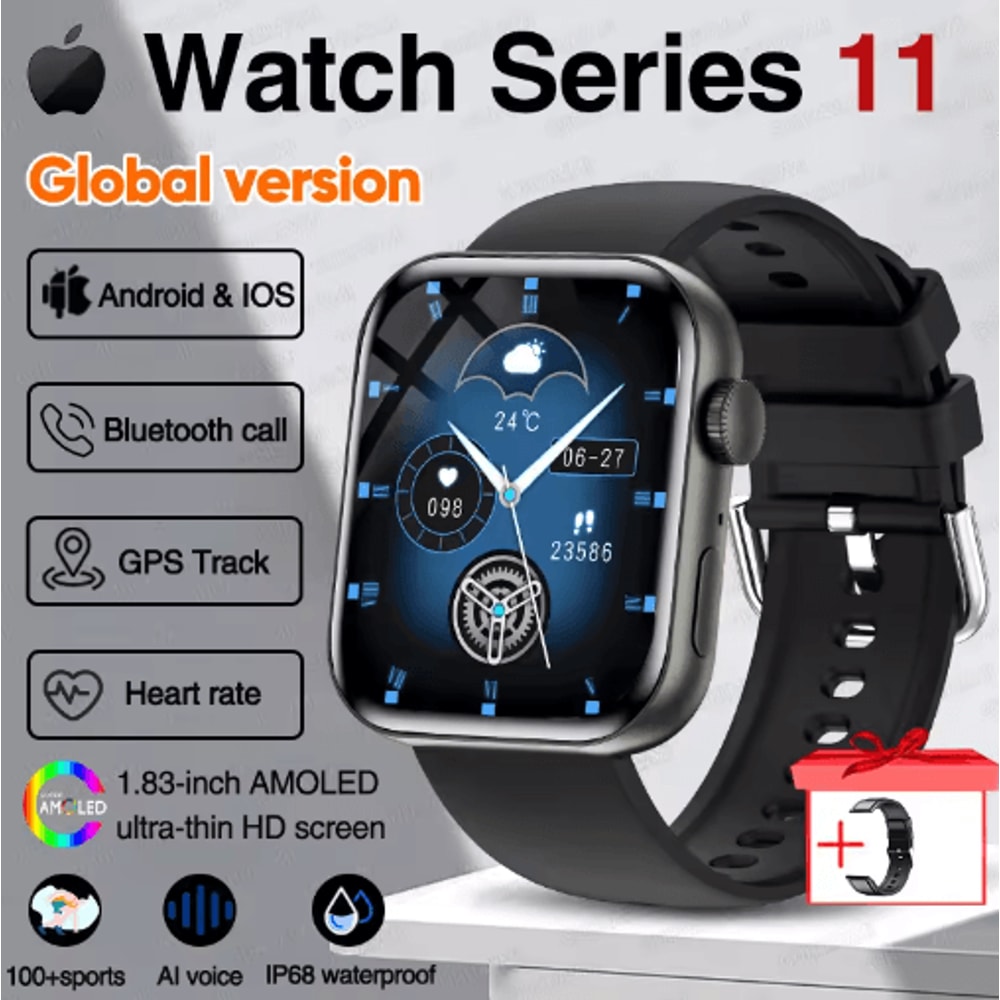 Series 11 Pro AMOLED GPS Smartwatch Bluetooth Call Waterproof Fitness Watch For IOS Android 13