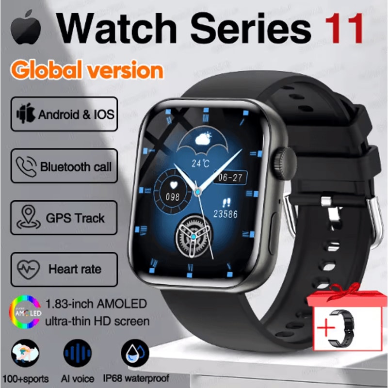 Series 11 Pro AMOLED GPS Smartwatch Bluetooth Call Waterproof Fitness Watch For IOS Android 13