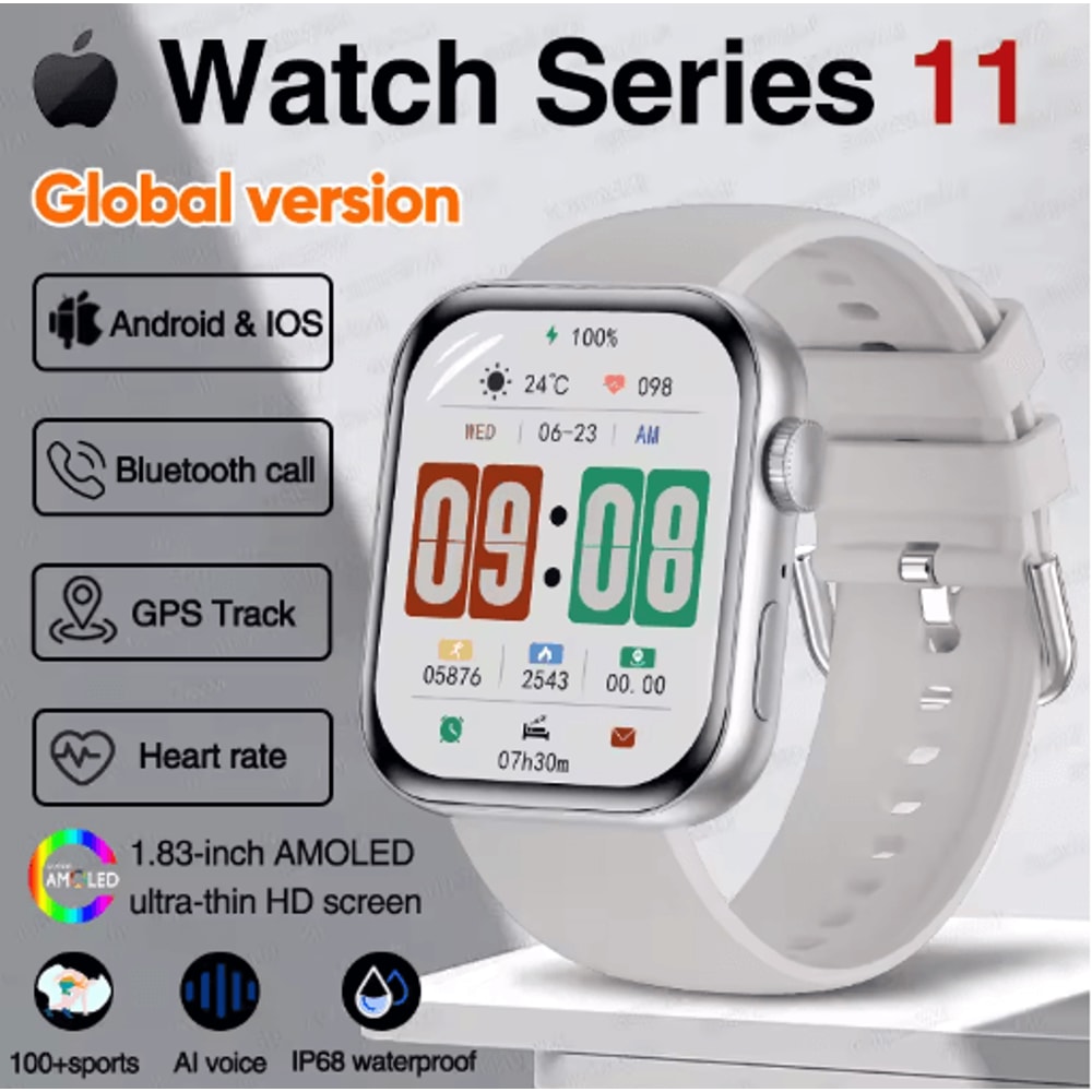 Series 11 Pro AMOLED GPS Smartwatch Bluetooth Call Waterproof Fitness Watch For IOS Android 14