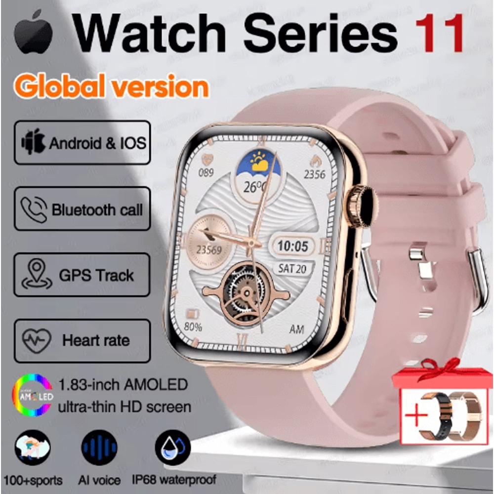 Series 11 Pro AMOLED GPS Smartwatch Bluetooth Call Waterproof Fitness Watch For IOS Android 8