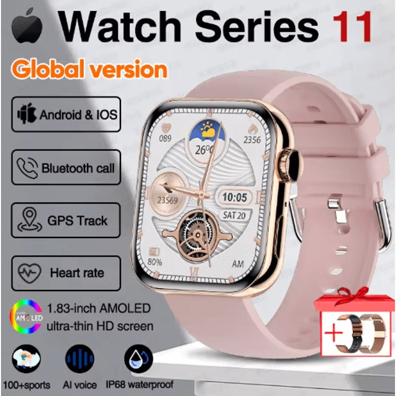Series 11 Pro AMOLED GPS Smartwatch Bluetooth Call Waterproof Fitness Watch For IOS Android 8
