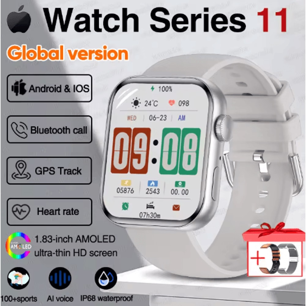 Series 11 Pro AMOLED GPS Smartwatch Bluetooth Call Waterproof Fitness Watch For IOS Android 9