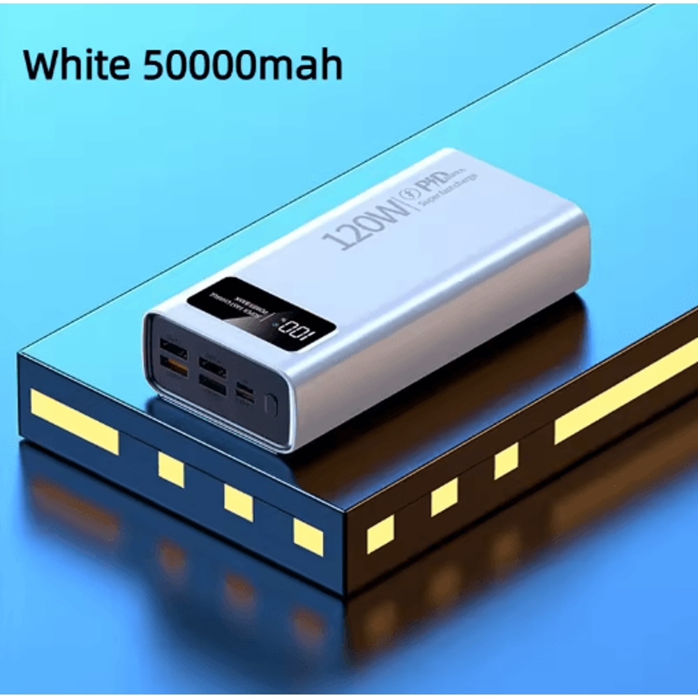 PowerMax 50000mAh 120W Fast Charging Power Bank High Capacity Portable Charger With Digital Display 5