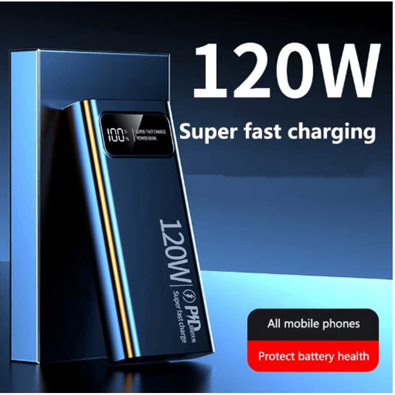 PowerMax 50000mAh 120W Fast Charging Power Bank High Capacity Portable Charger With Digital Display 9