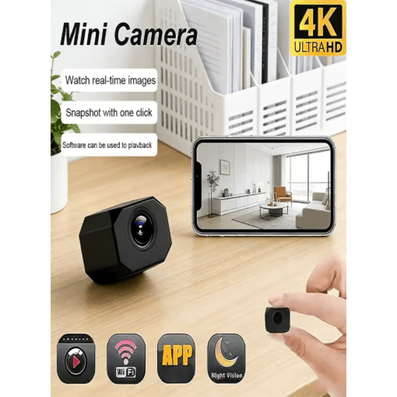 SecureView 4K Mini WiFi IP Camera Portable Remote Monitoring HD Security Cam 5