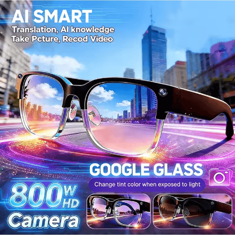 VisionTranslate Pro 4K AI Smart Glasses Camera Translation Bluetooth Call Wearable 8