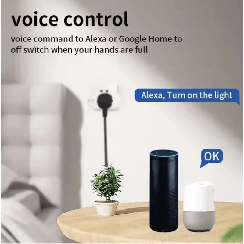 Smart 16A WiFi Plug Energy Monitoring Voice Control Socket 8