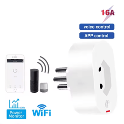 smart 16a wifi plug energy monitoring & voice control socket