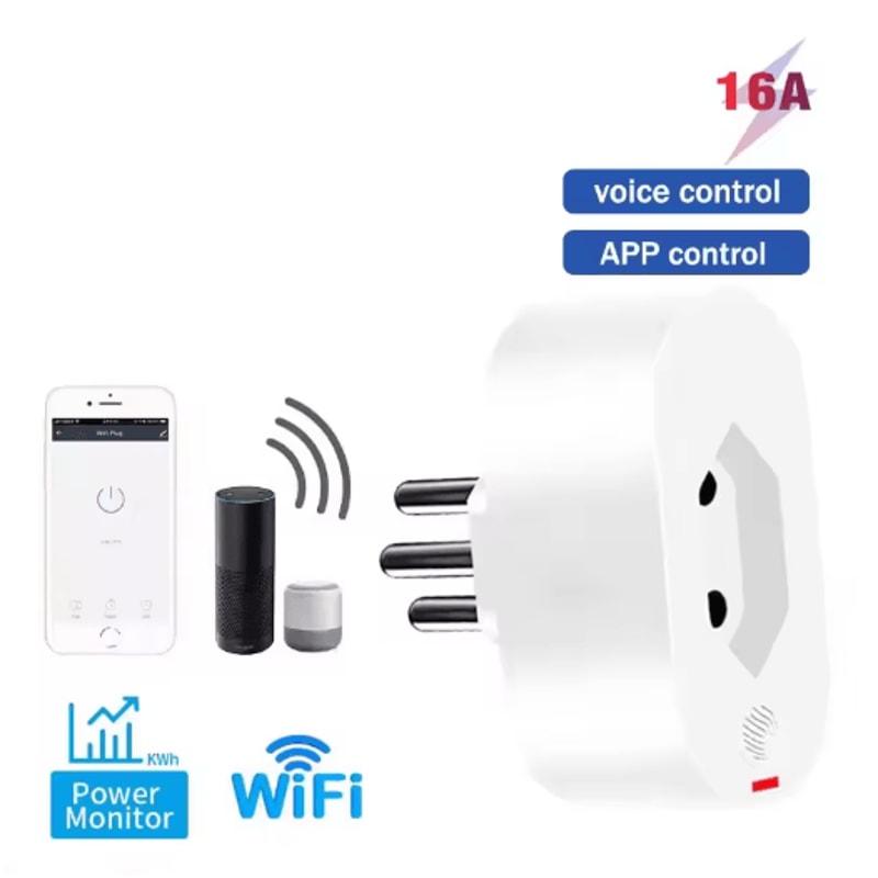 Smart 16A WiFi Plug Energy Monitoring Voice Control Socket 0