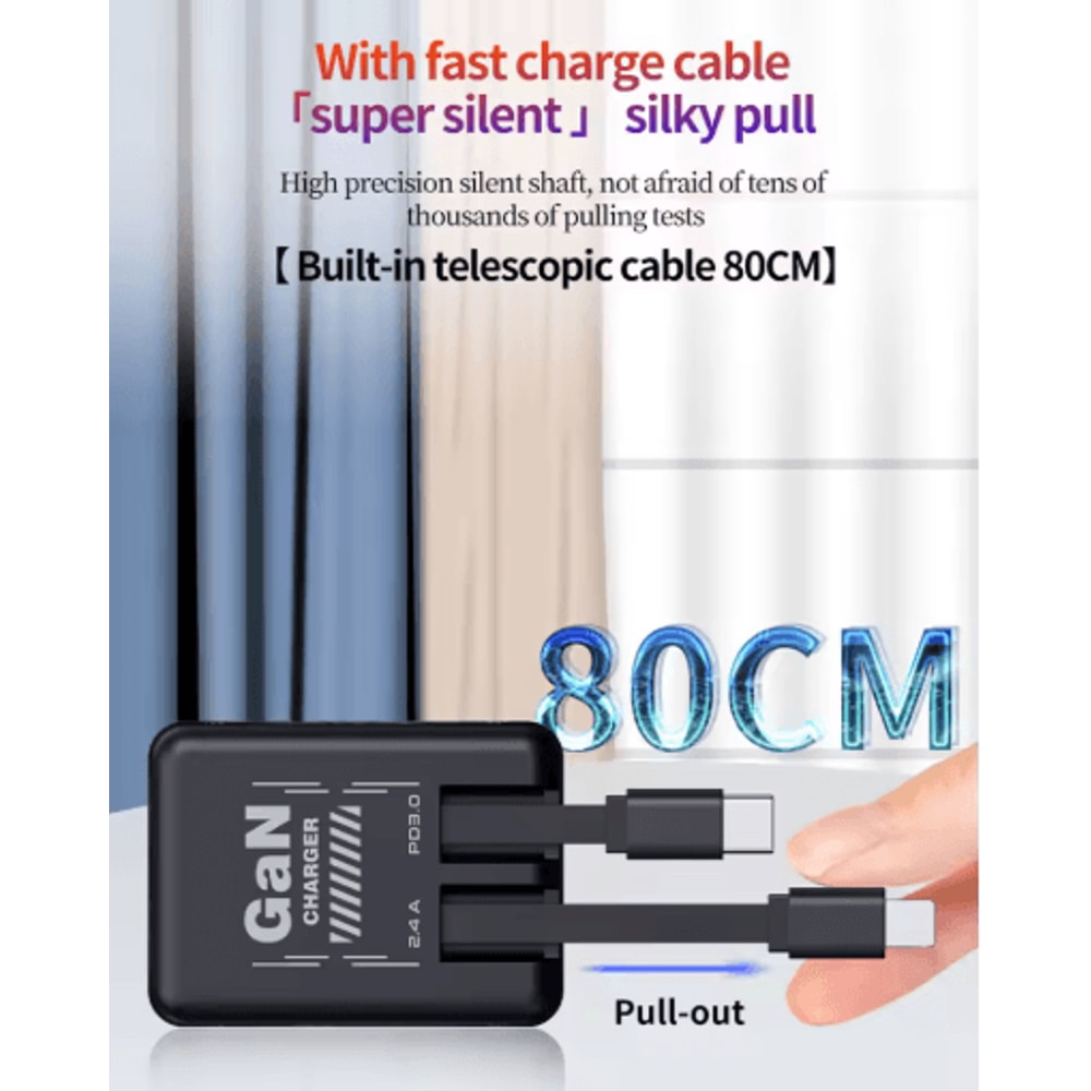 GaN Super Fast Charging Adapter Compact Portable USB C Travel Charger For IPhone Android 10