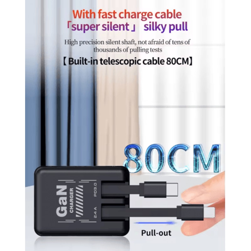 GaN Super Fast Charging Adapter Compact Portable USB C Travel Charger For IPhone Android 10
