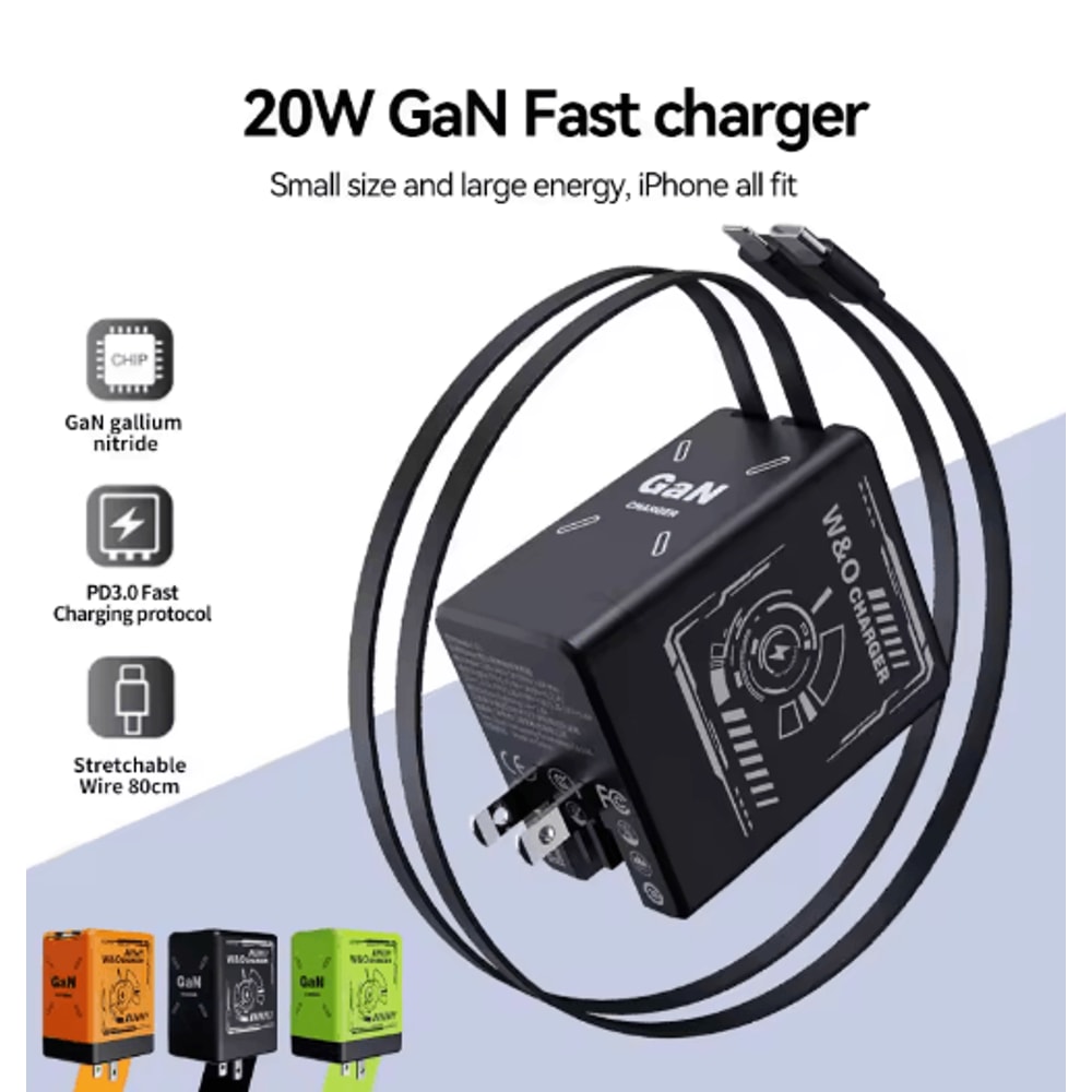 GaN Super Fast Charging Adapter Compact Portable USB C Travel Charger For IPhone Android 13