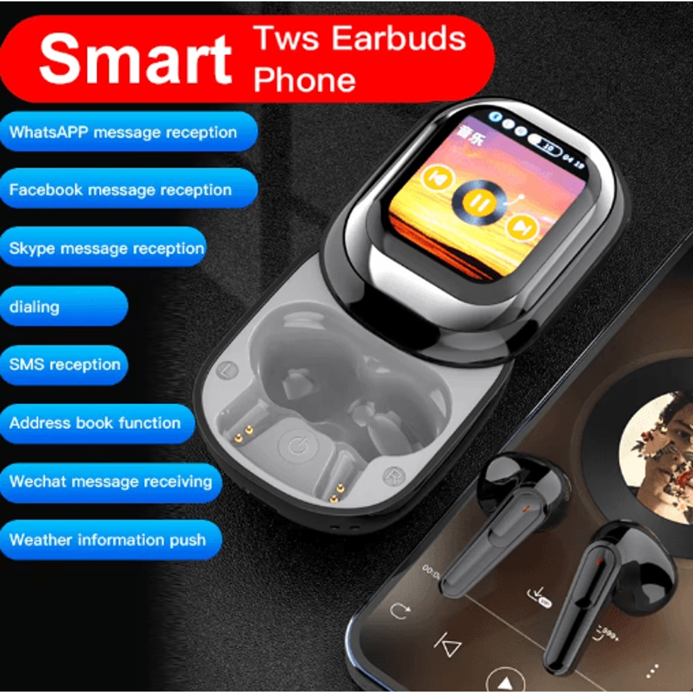 SEONE Smart Touchscreen TWS Earbuds With LED Display Wireless Bluetooth Earbuds With App Control 2